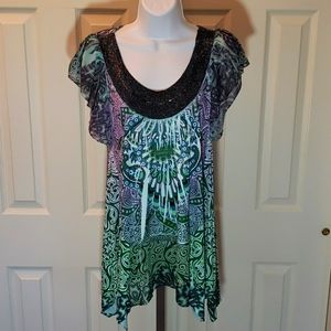 One World beaded top.